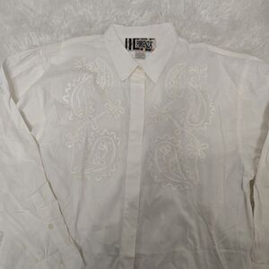 White Embroidered Men's Shirt